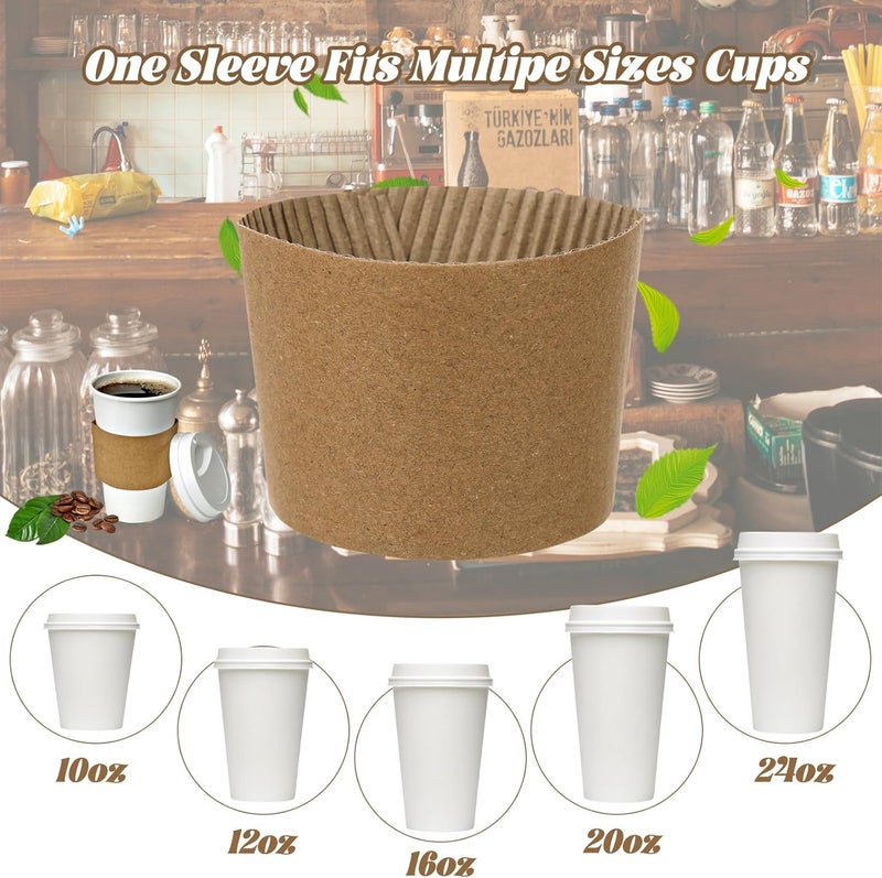 Tinsky 200 Pack Coffee Cup Sleeves for Cold and Hot Drinks Disposable Drink Sleeve for 10-24 oz Cups in Cafes Coffee Shops Offices - Image 3